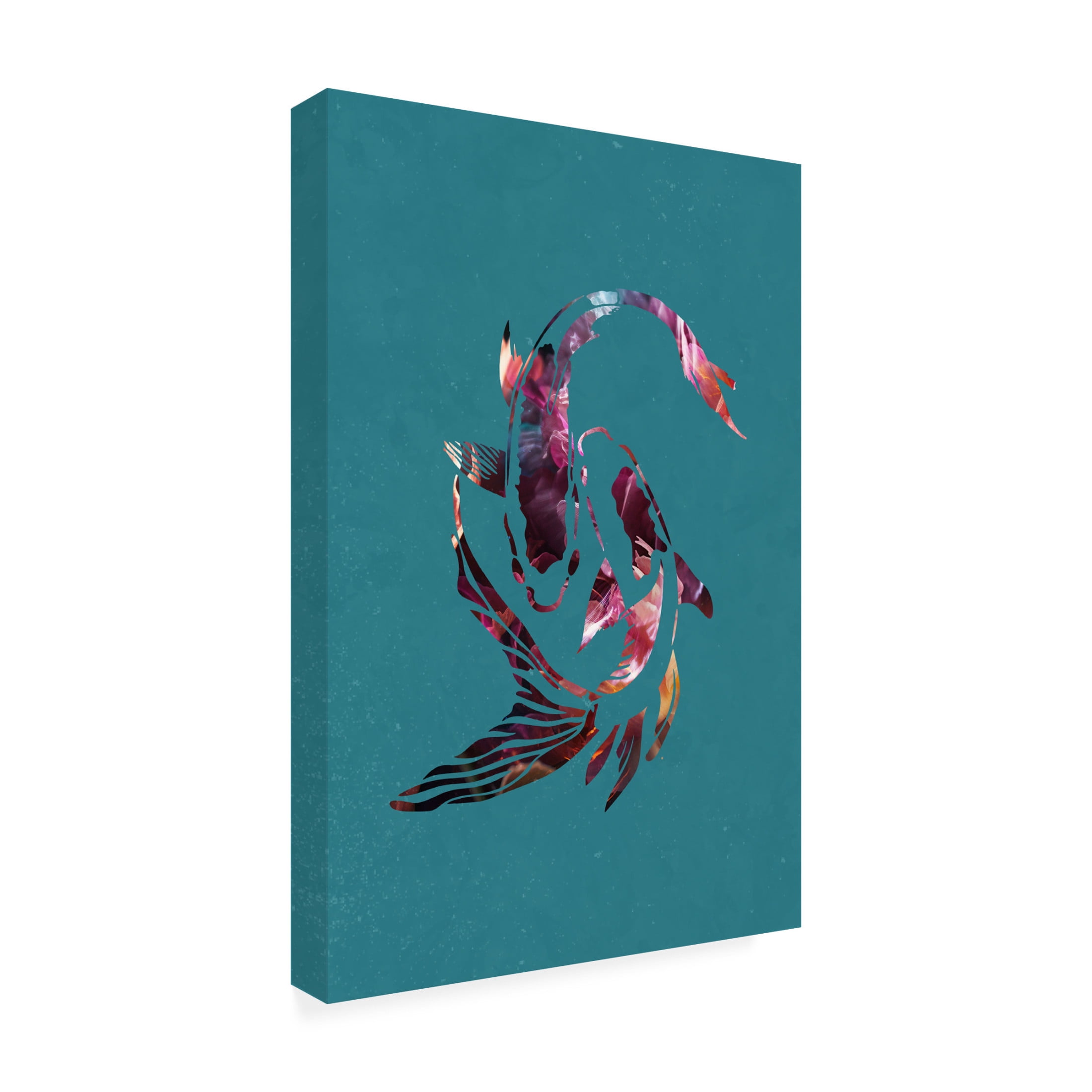 Trademark Fine Art Sarah Manovski  Pink Koi Fish Canvas Wall Art