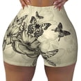 thumbnail image 2 of Picia Vintage Floral Printed Workout Shorts for Women Seamless Scrunch Butt Lifting High Waisted Yoga Gym Booty Running Moisture-wicking Short Pants-Large, 2 of 9