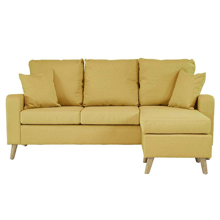 Madison mid century modern small on sale space sectional sofa with reversible