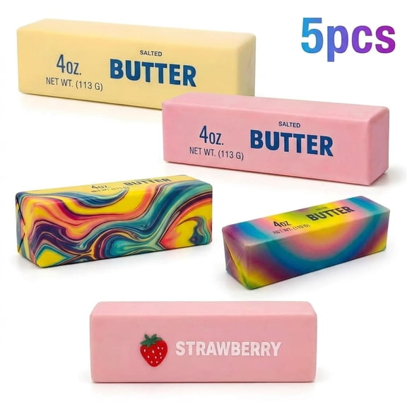 5Pcs Butter Squishy Slow Rising Fidget Sensory Squeeze Toys Stress Anxiety Relief Classroom Party Favors for Kids Adults