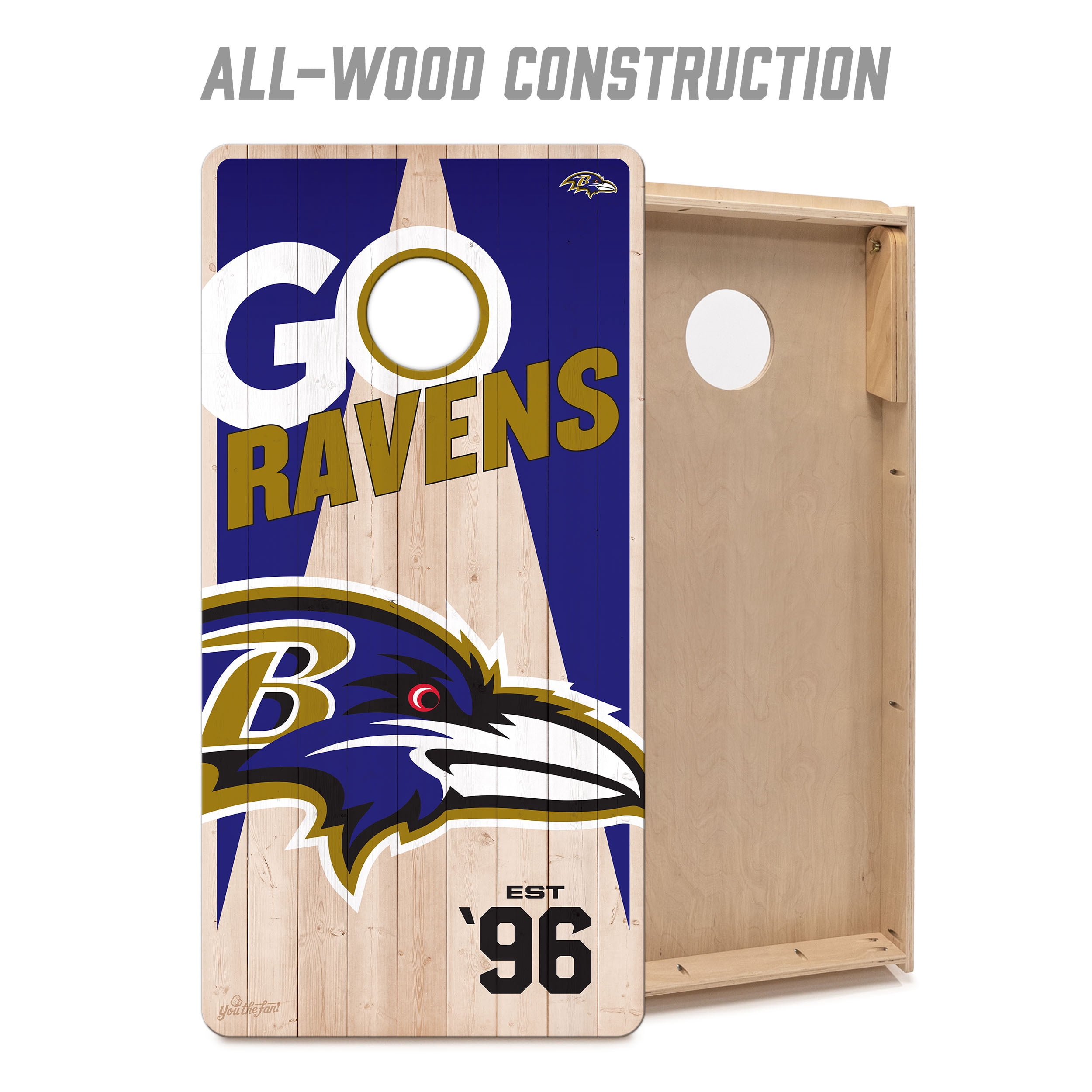 YouTheFan NFL Baltimore Ravens 2' x 4' Cornhole Game No Bags