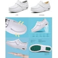 thumbnail image 3 of Women's White Slip-On Work Loafers - Comfortable Platform Sneakers with foot arch pad for Nurses, 3 of 8