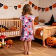 thumbnail image 5 of Leey-World Halloween Toddler Pajamas Girls Cute Halloween Nightgown Dress Flutter Short Sleeves 2-10 Years Soft Casual Dress, 5 of 7
