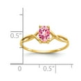 thumbnail image 3 of 14K Yellow Gold Ring Band with Stones (10) October Pink Tourmaline Oval, 3 of 5