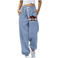 thumbnail image 2 of WXLWZYWL Women Merry Christmas Sweatpants Drawstring Jogger Snowflake Fun Print Elastic Waist Casual Trousers Warm Comfy Pants with Pockets, 2 of 4