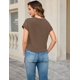 thumbnail image 4 of Camiseta holgada de manga corta Totatuit para mujer, color marrón, 4 of 5