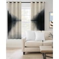 thumbnail image 2 of Black Beige Lake Blackout Curtains for Bedroom/Living Room, Thermal Insulated Kitchen Curtains, Vintage Aesthetics Abstract Grommet Darkening Window Treatment Drapes 52"x72"x2, 2 of 8