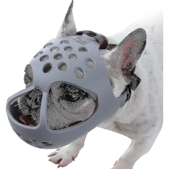 Short Snout Dog Muzzle,soft Silicone Adjustable Breathable Bulldog Muzzle Compatible French Bulldog Shih Tzu And Pug Compatible Biting Chewing Traini