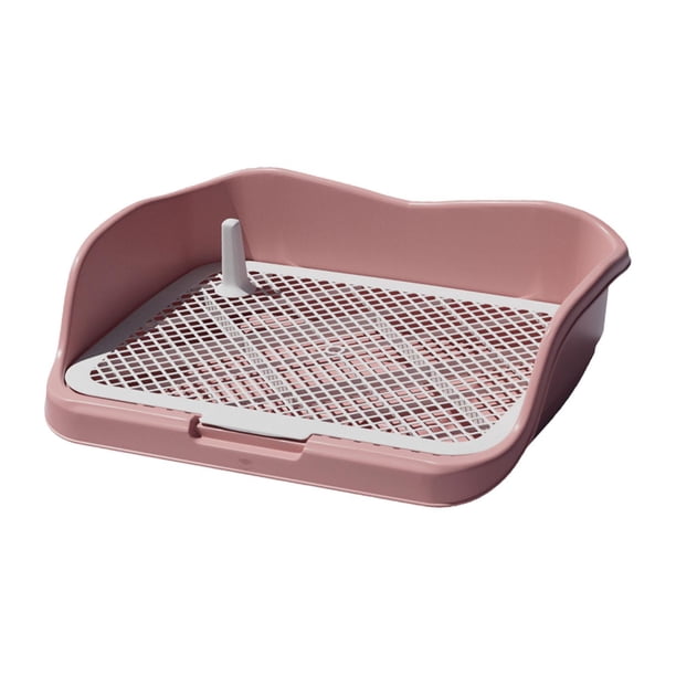 Soporte para almohadillas de entrenamiento para mascotas, orinal para perros de interior, almohadillas reutilizables y cómodas para orinal para perros Rosa
