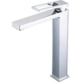 thumbnail image 1 of Grifo de lavabo, grifo de agua fría y caliente de un solo orificio de acero inoxidable, trefilado alto, 1 of 3