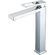 thumbnail image 1 of Grifo de lavabo, grifo de agua fría y caliente de un solo orificio de acero inoxidable, trefilado alto, 1 of 3
