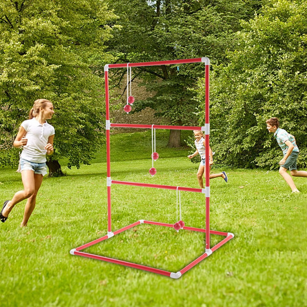 3 Red + 3 Blue Outdoor Lawn Yard Beach Game for Kids Adults Family 6 Pack Rubber Tossing Ball Replacement for Ladder Toss Game ApudArmis Ladder Bolas Balls
