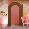thumbnail image 2 of Efavormart 7ft Cinnamon Brown Spandex Fitted Open Arch Backdrop Cover, Double-Sided U-Shaped Wedding Arch Slipcover, 2 of 11