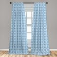 thumbnail image 5 of Ambesonne Ethnic Curtains, Floral Tile, Pair of 28"x95", Sky Blue and White, 5 of 5