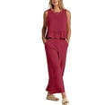 thumbnail image 3 of Coduop Women 2 Piece Outfit Sets Sleeveless Tank Top and Wide Leg Pants Suit Lounge Matching Set, 3 of 4