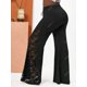 thumbnail image 4 of Pantalones de Pierna Ancha con Cordones en Talla Extra Rosegal Pantalones de talla grande, 4 of 5