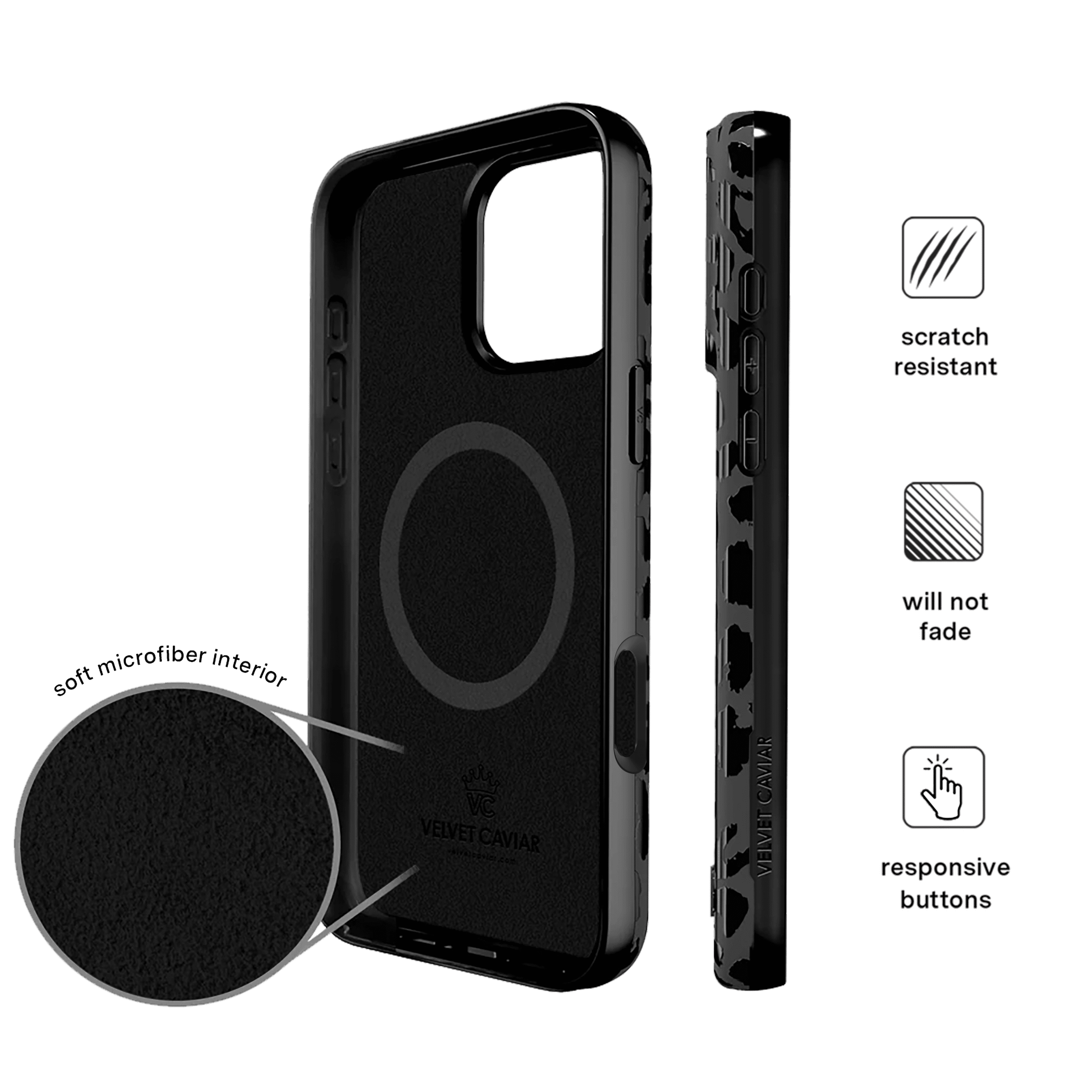 VELVET CAVIAR for iPhone 16 Pro Max Case Leopard - Compatible with MagSafe - Cute Protective Phone Cases for Women - Black Cheetah Print
