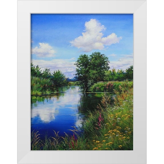 Cernov, Ivan 12x14 White Modern Wood Framed Museum Art Print Titled - When the Butterflies start Flying