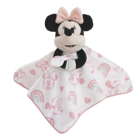Disney Minnie Mouse White, Pink, and Aqua Lovey Security Blanket