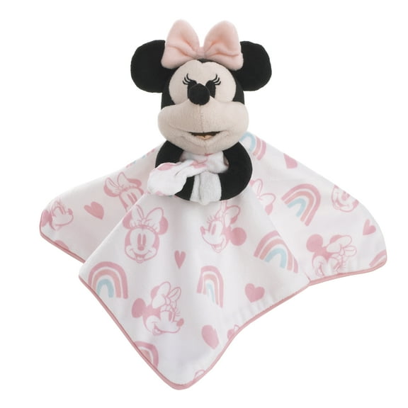 Disney Minnie Mouse White, Pink, and Aqua Lovey Security Blanket