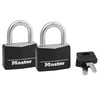 Master Lock Covered Aluminum 1-9/16 in (40mm) Padlock with Key, 7/8 in (22mm) shackle, 2 Pack