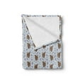 thumbnail image 2 of Dog Soft Flannel Fleece Throw Blanket, Illustration of Puppies Butterflies and Flowers, Cozy Plush for Indoor and Outdoor Use, 50" x 60", Pale Blue Brown, by Ambesonne, 2 of 5