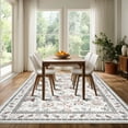 thumbnail image 2 of Washable Area Rug for Living Room, NovDeco 6'x9' Boho Khaki Floral Print Indoor Rug, Low Pile & Stain Resistant Carpet for Bedroom Office Dining Room, 2 of 10