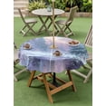 thumbnail image 3 of Outdoor Tablecloth with Umbrella Hole and Zipper, Winter Forest Round Table Cloth 54 Inch Waterproof Tablecloth, Natural Forest Lake Snow Scene Colorful Picnic Table Cover for Patio Camping, 3 of 7