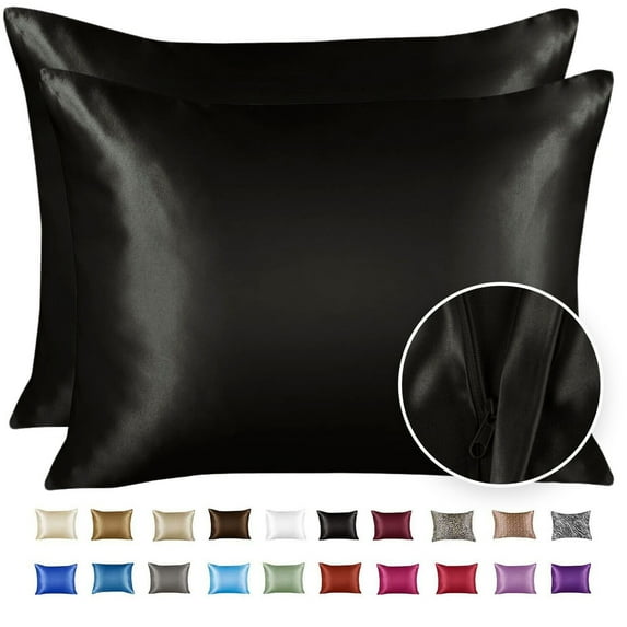 LELINTA Satin Pillowcase for Hair and Skin Silk Pillowcases - Pillow Case Luxury Satin Pillowcases with Zipper Closure, Satin Pillow Case Cover, Standard Satin Silk Pillowcase for Hair & Skin 1 Pack