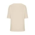 thumbnail image 6 of ShomPort Half Sleeve T-Shirts for Women Summer Casual V Neck Tops Solid Color Basic Blouses, 6 of 6