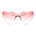 thumbnail image 5 of Womens Oversized Shield Cat Eye Heart Shape Flirty Sunglasses Gold - Pink, 5 of 8