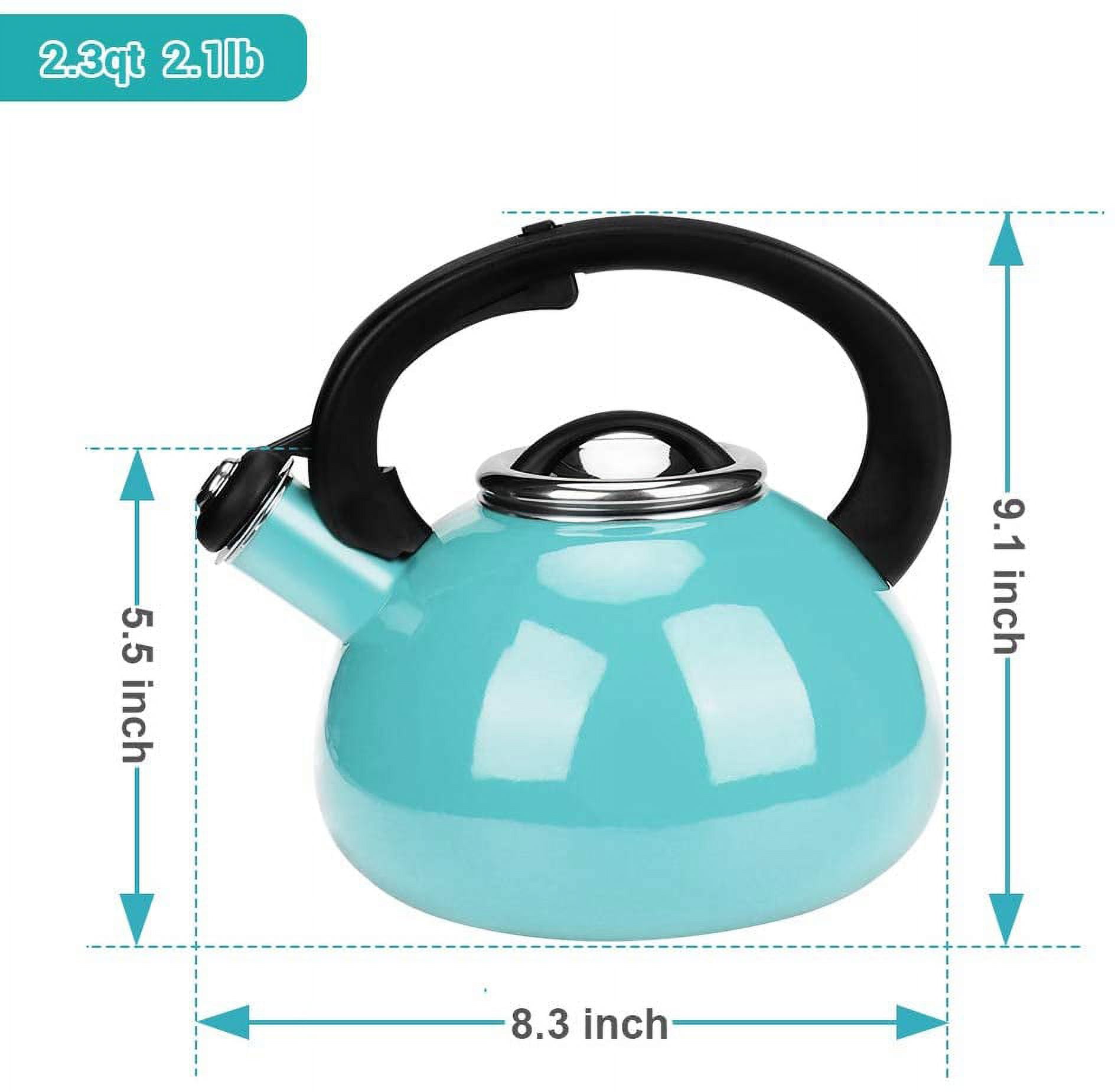 AIDEA 2.3 Quarts Stainless Steel Whistling Stovetop Tea Kettle