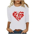 thumbnail image 2 of CFLVAEK Cute Heart Graphic Tees for Women Plus Size Valentines Day Tshirts Casual Short Sleeve T Shirts Loose Fitted Round Neck Tops XXXL, 2 of 4