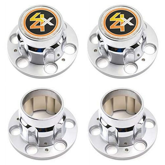 BB Auto Set of 4 New 4x4 6 Lug 15 inch 15x8 Rally Wheel Center caps Replacement for Chevrolet Chevy GMC Truck 2 Open Front Caps 2 Rear Closed caps