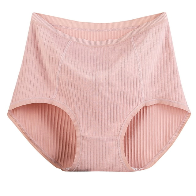 AherBiu Plus Size Underwear for Women Stretch No Show Seamless Ladies Panties Breathable Ribbed Briefs