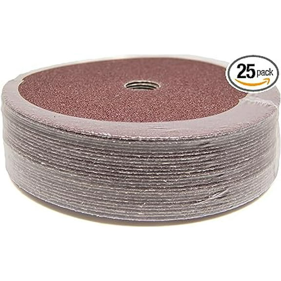 Benchmark Abrasives 7" Aluminum Oxide Resin Fiber Grinding and Sanding Discs for Wood and Fiberglass 7/8" Arbor Use with Angle Grinder (25 Pack) - 120 Grit