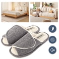 thumbnail image 1 of Interior Suaves Con Punta Abierta Gancho Y Lazo Casa Felpa Antideslizantes Cómodas Ajustables para Hombres Mujeres, 1 of 9