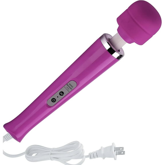 GIXUSIL Wired Powerful Handheld Wand Massager with 10 Pulse Settings, Personal Total Body Therapy Massager Wand for Sports Recovery, Body Pain,Muscle Aches(Purple)