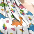 thumbnail image 3 of White Dinosaurs Colorful Leaves Pattern Blanket,Comfortable Soft Flannel Throw Blanket,All Season,Warm Lightweight Blankets for Sofa Bed Couch Living Room Chair,30"x40", 3 of 4