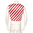 thumbnail image 4 of iEFiEL Mens Candy Cane Costume Satin Striped V-Neck Santa Waistcoat Circus Costume Vest Red&White 3XL, 4 of 7