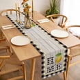 thumbnail image 3 of Lemon Table Runner - 120 Inch Long, Kitchen Dining Table Runner Dresser Scarves, Summer Botanical Black White Plaid Pastoral Wooden Farmhouse Decor for Coffee Tables Wedding Party Banquet, 3 of 8