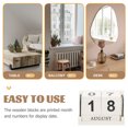 thumbnail image 3 of FONWILYO 1Set White Wooden Cubes Calendar Blocks for Desktop Reusable Perpetual Date Display, 3 of 7