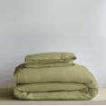 thumbnail image 2 of Housse de Couette en Lin Lavé Vert Olive - Simple, Simple, Simple TG, Full/Double, 2 of 6