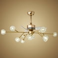 thumbnail image 2 of AFANQI Gold Sputnik Crystal Chandelier Fan, Low Profile Fandelier, Bladeless Ceiling Fan Light Kit for Living Room Bedroom, 2 of 12