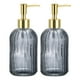 thumbnail image 1 of Jabón Dispensadores Juegos - 13.5Oz Vidrio Plato Mano Jabón Dispensadores con Bombas para Cocina Baño, 2uds Gris, 1 of 5