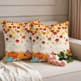 thumbnail image 6 of Outdoor Pillow Covers 20x20 Set of 2, Orange Pumpkin Fall Waterproof Patio Throw Pillow Covers for Couch Sofa Chair, Thanksgiving Maple Leaf Farmhouse Decorative Pillowcases for Throw Pillows, 6 of 9
