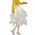 thumbnail image 2 of Women Skirt Chiffon Midi Puffy Tulle Skirt High Waist A-Line Long Skirts, 2 of 5
