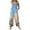 Blue, variant on WTOBBY Women's Sleeveless Casual Cotton Jumpsuit with Printed Design, Lightweight and Comfortable for Everyday Wear, Perfect for Warm Weather,BlueL