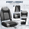 thumbnail image 5 of High Back Boat Seat Swivel Seat for Row Boat Single Black Gray Boat Seats for Pontoon Fishing Folding Chiar, 5 of 8
