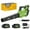 Green, variant on Leaf Blower, 3 Speed Adjustment Electric Cordless Leaf Blower with 2 x 4.0Ah Batteries, Charger, Shoulder Strap, 580CFM/160MPH, Ideal for Patio Cleaning, Lawn Care, Blowing Leaves, Orange
